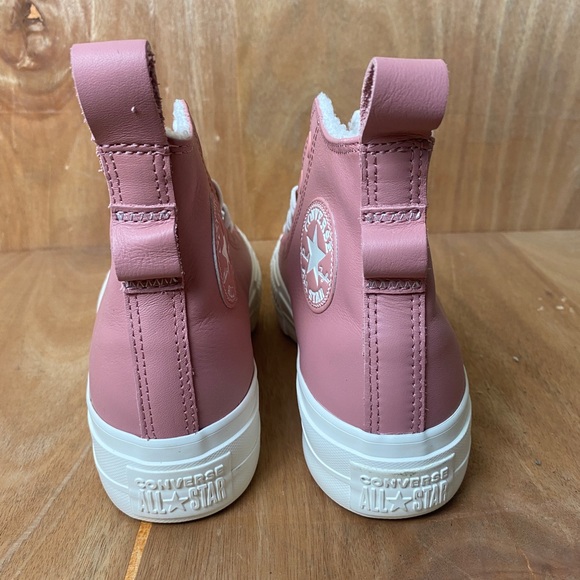 Converse CTAS Hi Lift Lined Leather Rust Pink Platform Sneakers A04256C NWT - Picture 3 of 6